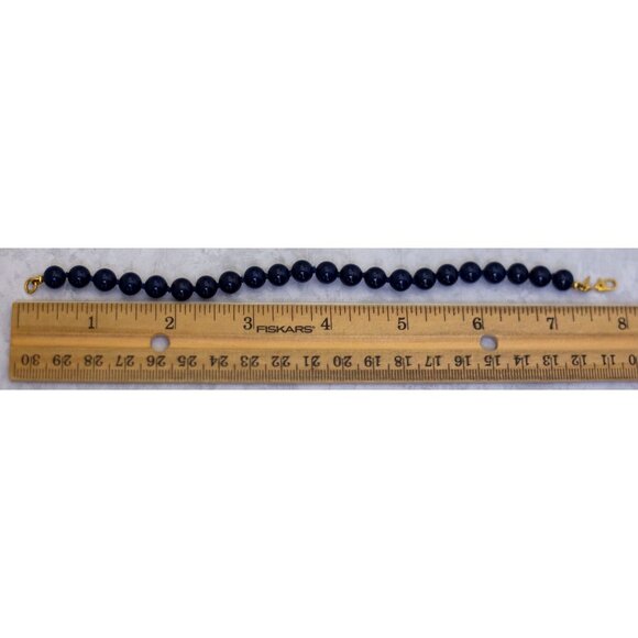 8 Inch, Vintage Dark Blue Beaded Bracelet by Monet - CK1 - Picture 3 of 3